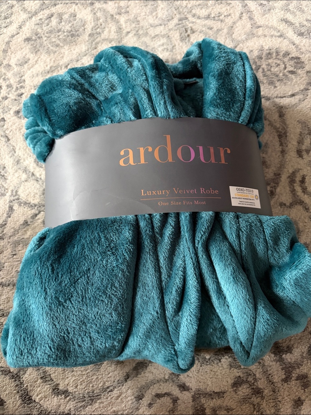Ardour Luxury Velvet Robe in Teal